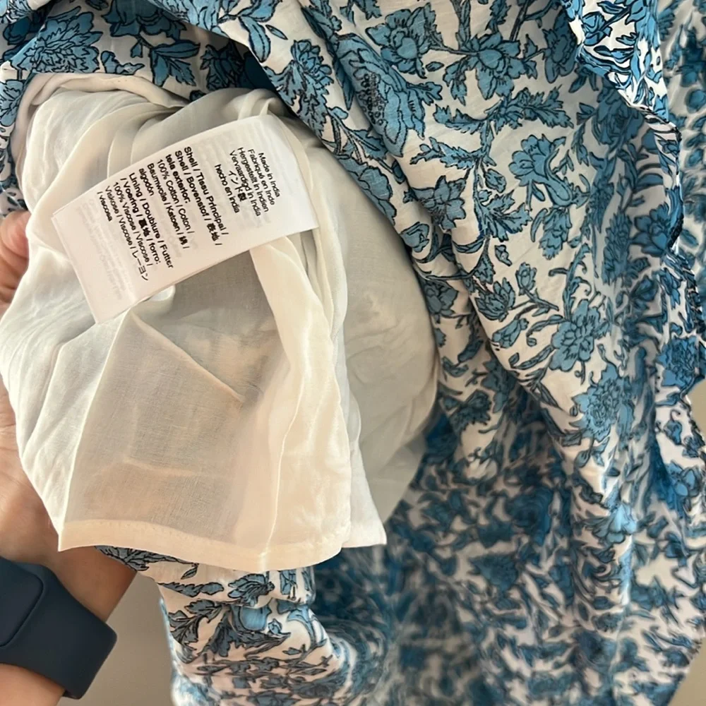 NWT J. Crew Blue Floral V-neck midi dress XS - Picture 5 of 7